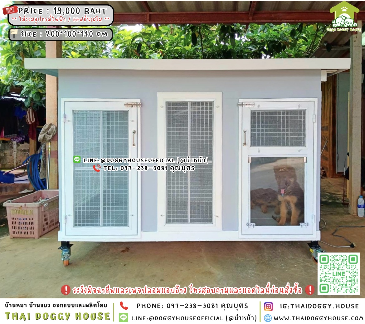 🏡🐶บ้านหมา 𝟮 ประตู แบบบ้าน 𝗕𝗼𝘅 𝗦𝘁𝘆𝗹𝗲 🐾