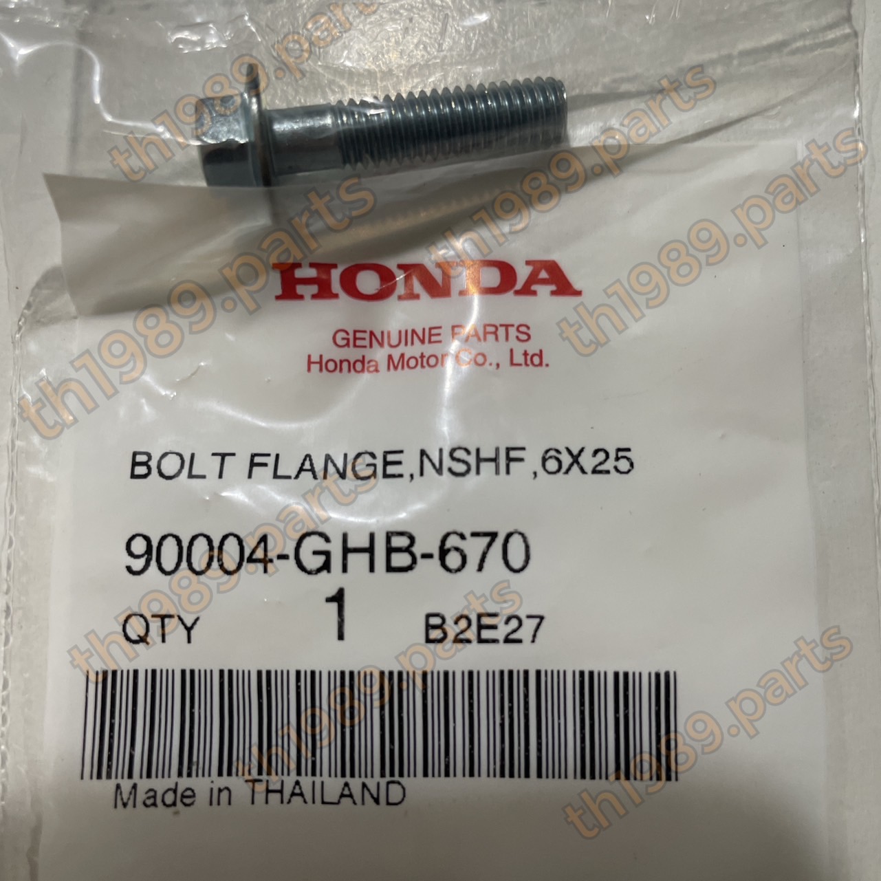90004-GHB-670 โบ้ลท์หน้าแปลน, 6x25 (NSHF) อะไหล่แท้ HONDA