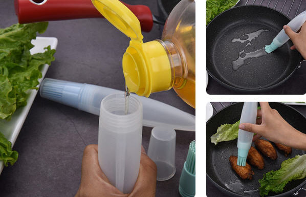 แปรงซิลิโคน,ขวดใส่น้ำมันพร้อมแปรง