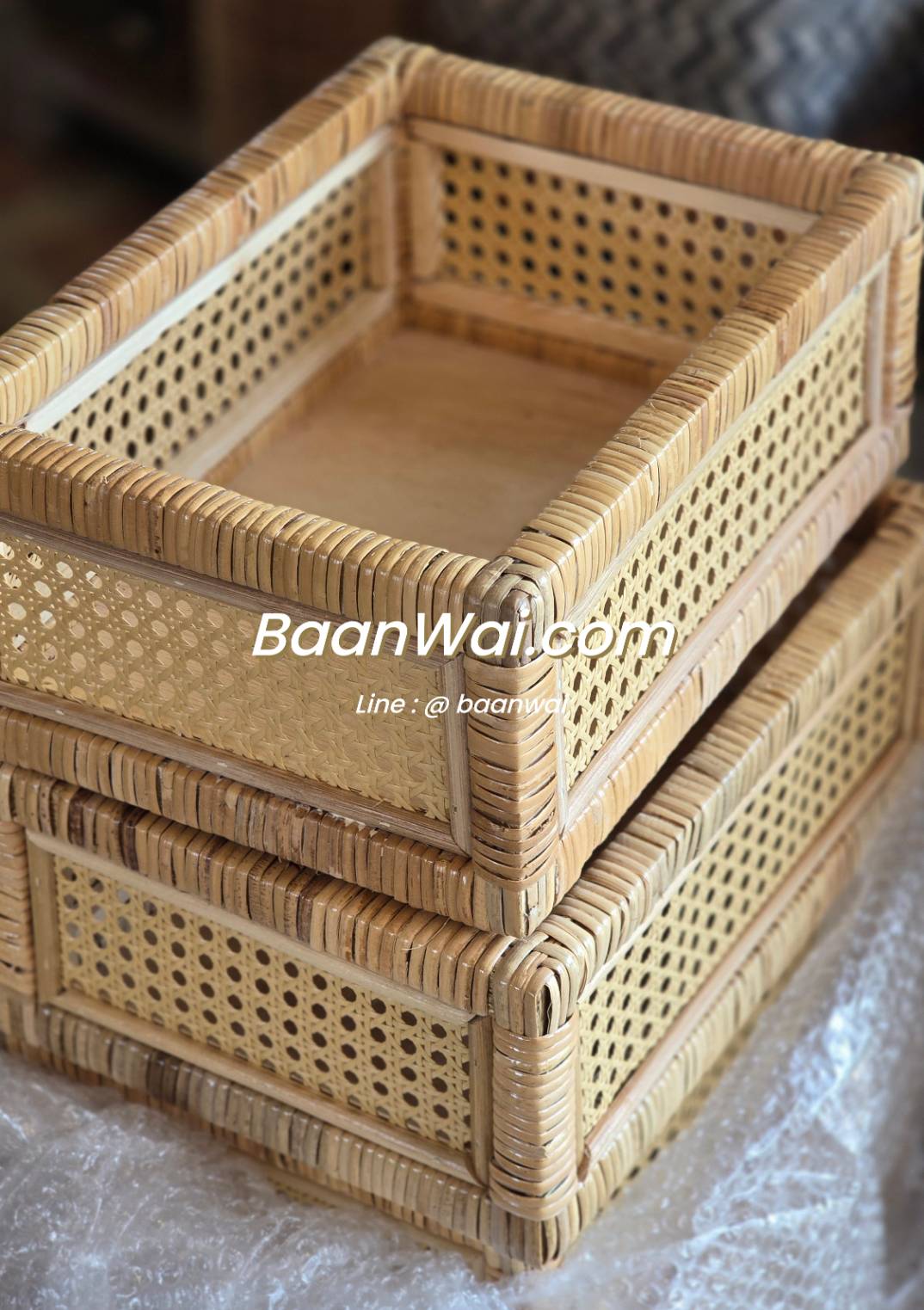 กล่องหวาย ลิ้นชัก กล่องหวายสาน ลิ้นชักหวาย กล่องใส่ของเอนกประสงค์