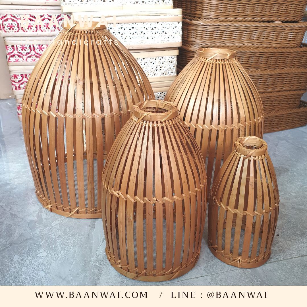 โคมไฟสุ่มปลา โคมไฟไม้ไผ่ มี 4 ขนาด