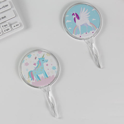 กระจกพกพา,กระจกด้ามจับสกรีนโลโก้,145*80mm,ขั้นต่ำ1,000ชิ้น