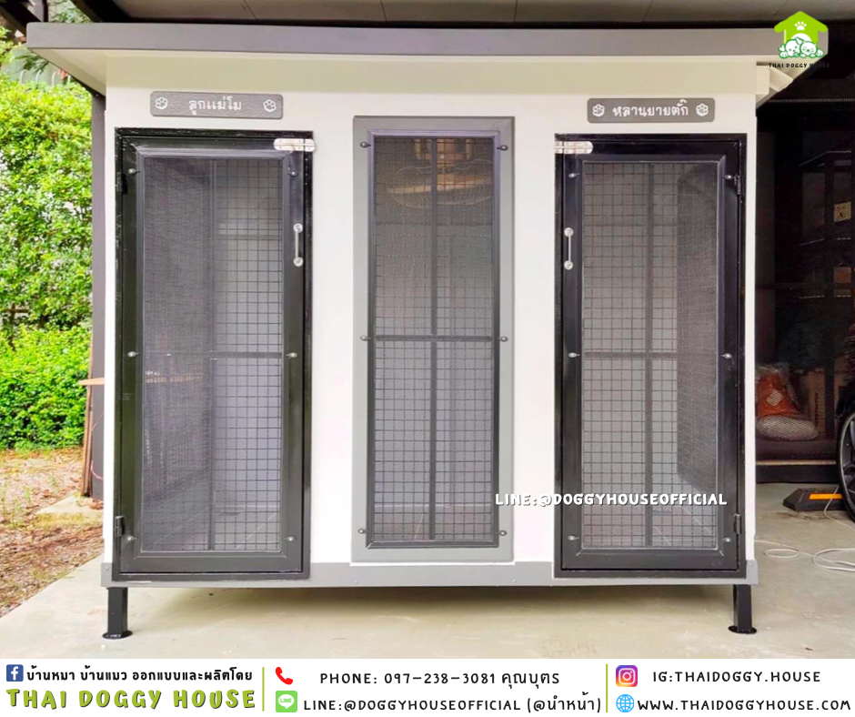 บ้านหมา แบ่ง 𝟐 ห้อง แบบบ้าน 𝐁𝐎𝐗 𝐒𝐓𝐘𝐋𝐄