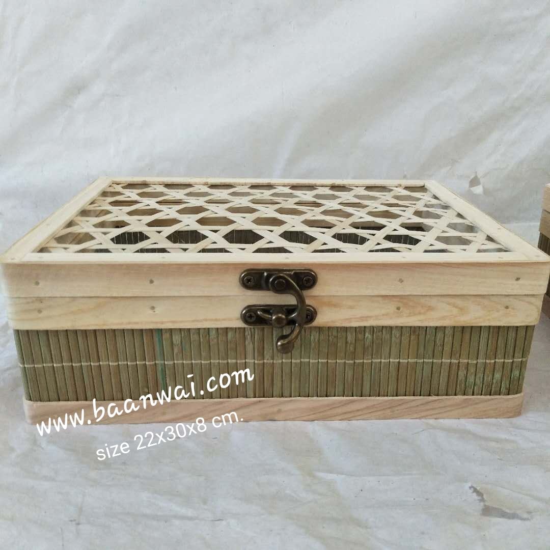 กล่องไผ่เงิน กล่องไม้ไผ่สาน