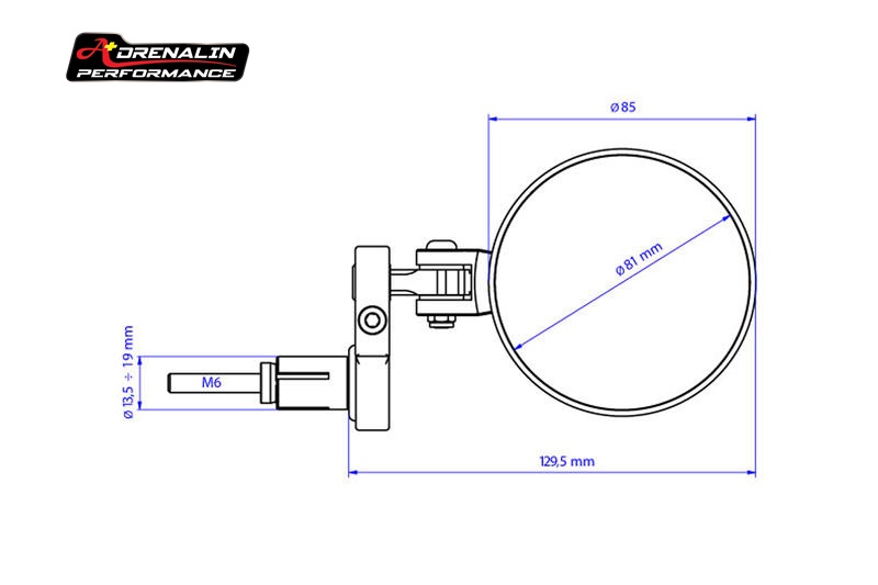 กระจกปลายแฮนด์ CNC racing สำหรับ M821 2018+ แบบกลม สีดำ รุ่น Rocket