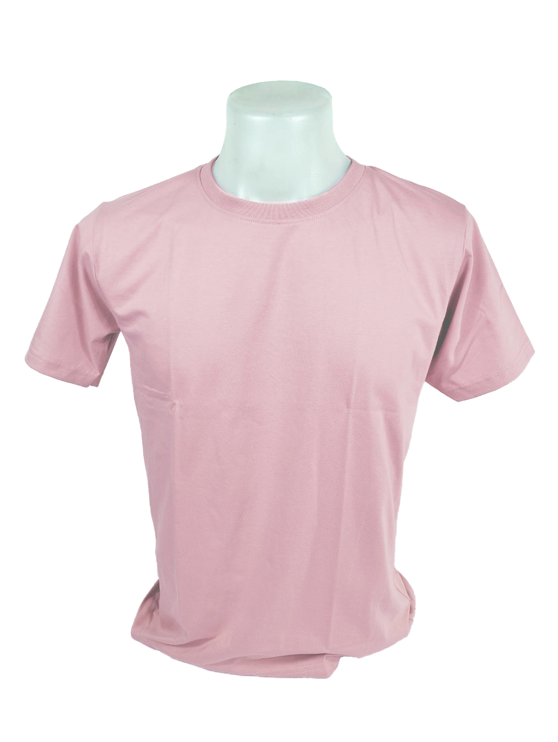 เสื้อยืดคอกลม สีชมพูวินเทจ