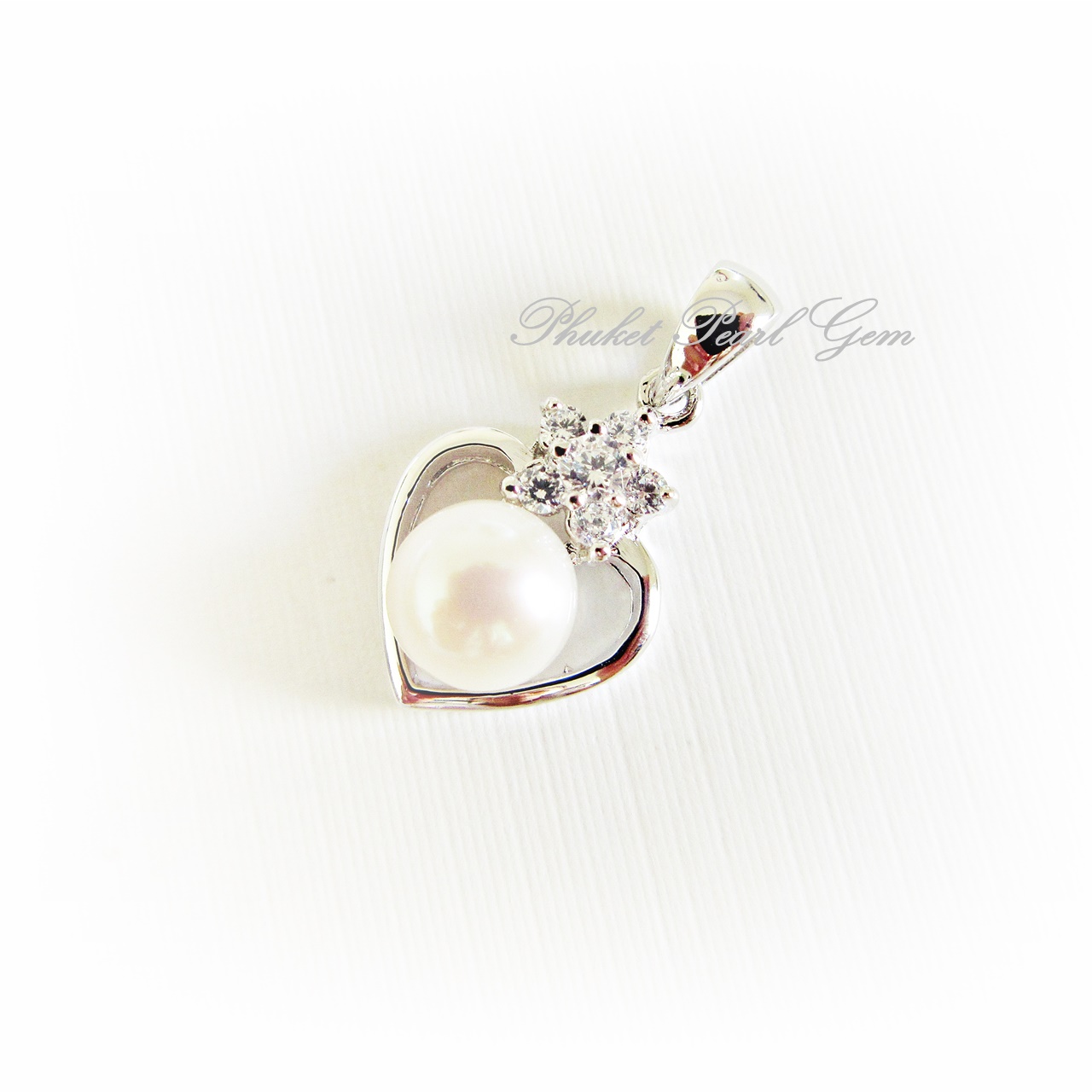 Sterling Silver White Pearl Heart Pendant