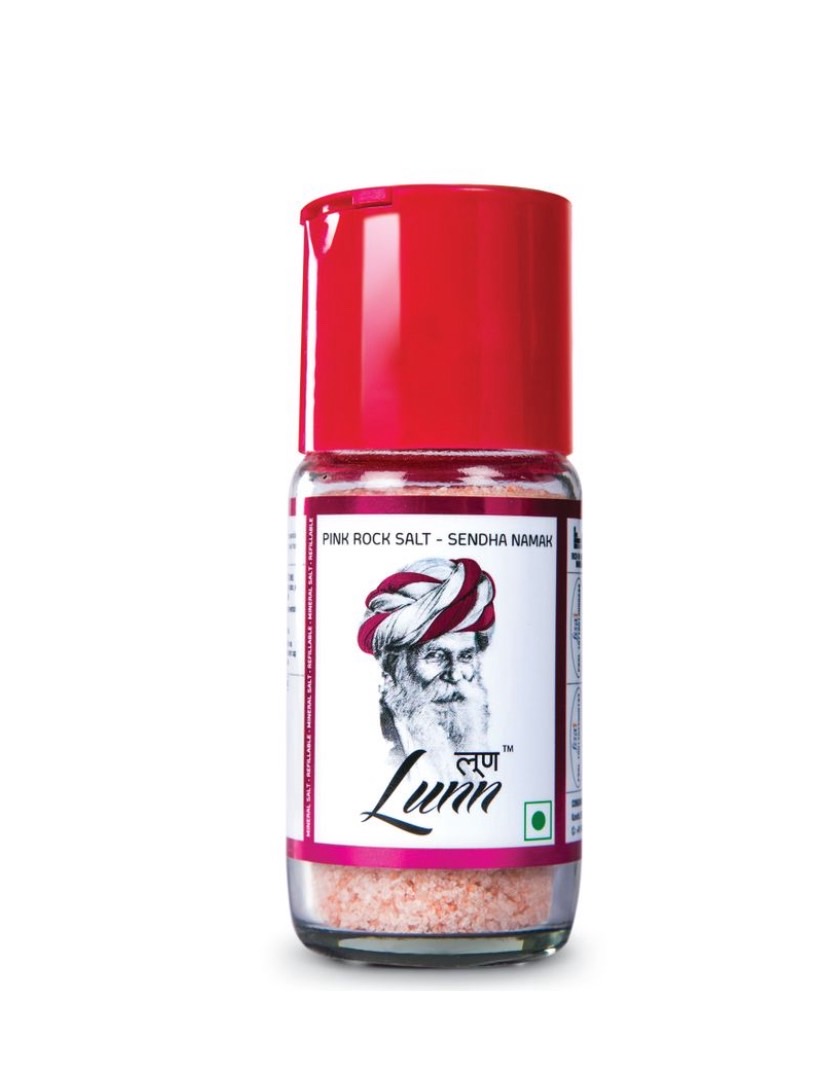 Lunn Pink Rock Salt Fine Grain in Glass Jar 100 g. ลุนน์ เกลือชมพูหิมาลายันชนิดละเอียด ขวดแก้ว 100 กรัม (05-9330)