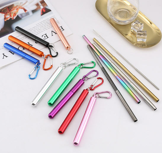 หลอดสแตนเลส+แปรง,หลอดสแตนเลสพกพา,หลอดสแตนเลสพวงกุญแจ