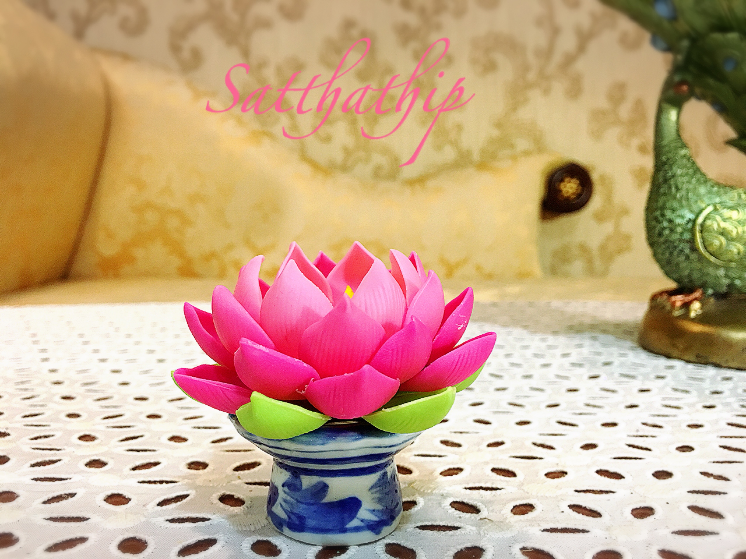 ถาดบัว ประดิษฐ์จากดิน/ ฐานบัว ประดิษฐ์จากดิน/ ถาดบัว-Lotus Tray