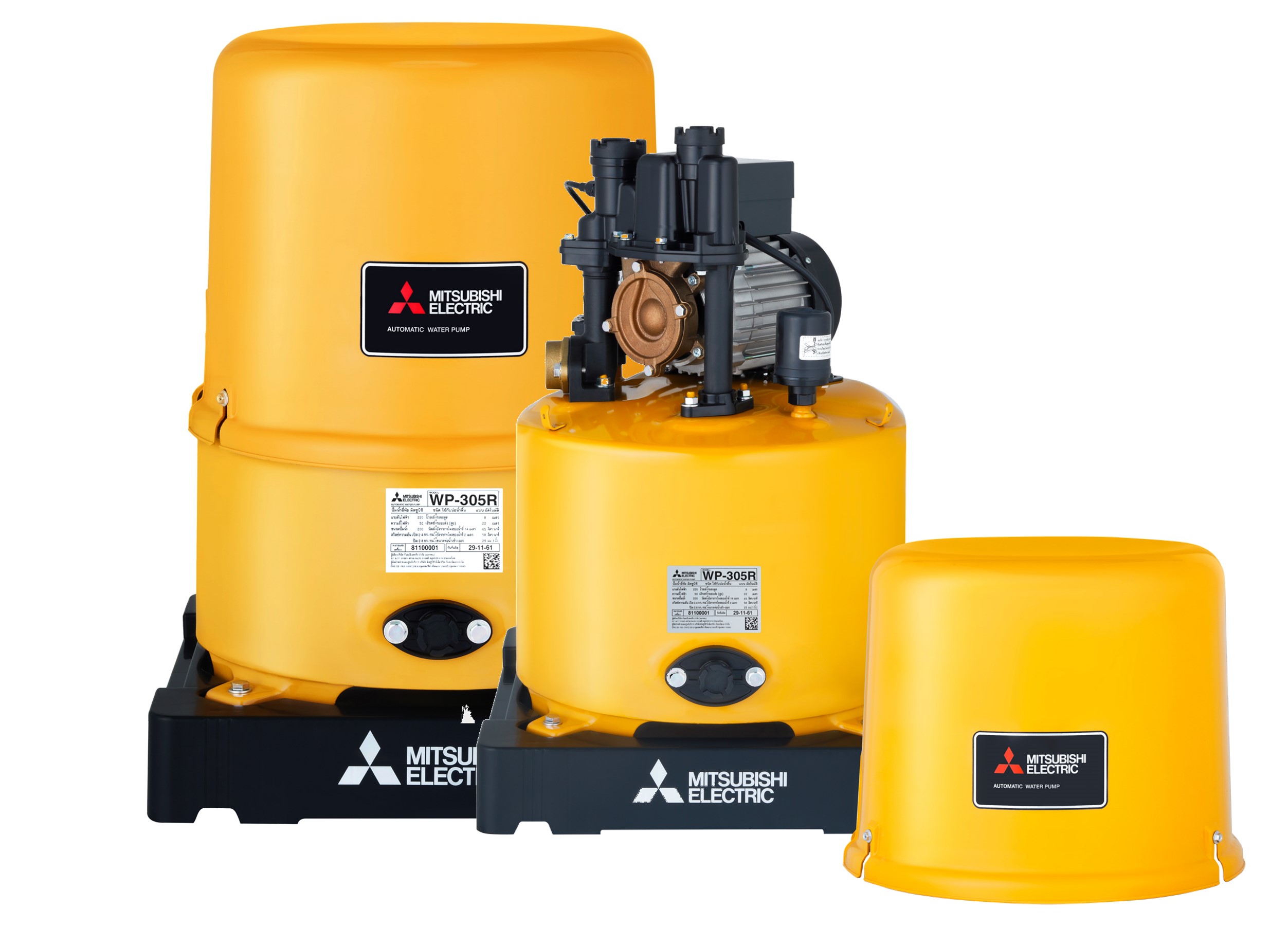 ปั๊มน้ำอัตโนมัติมิตซูบิชิ Mitsubishi ชนิดถังแรงดัน ขนาด 300 วัตต์ รุ่น WP-305R