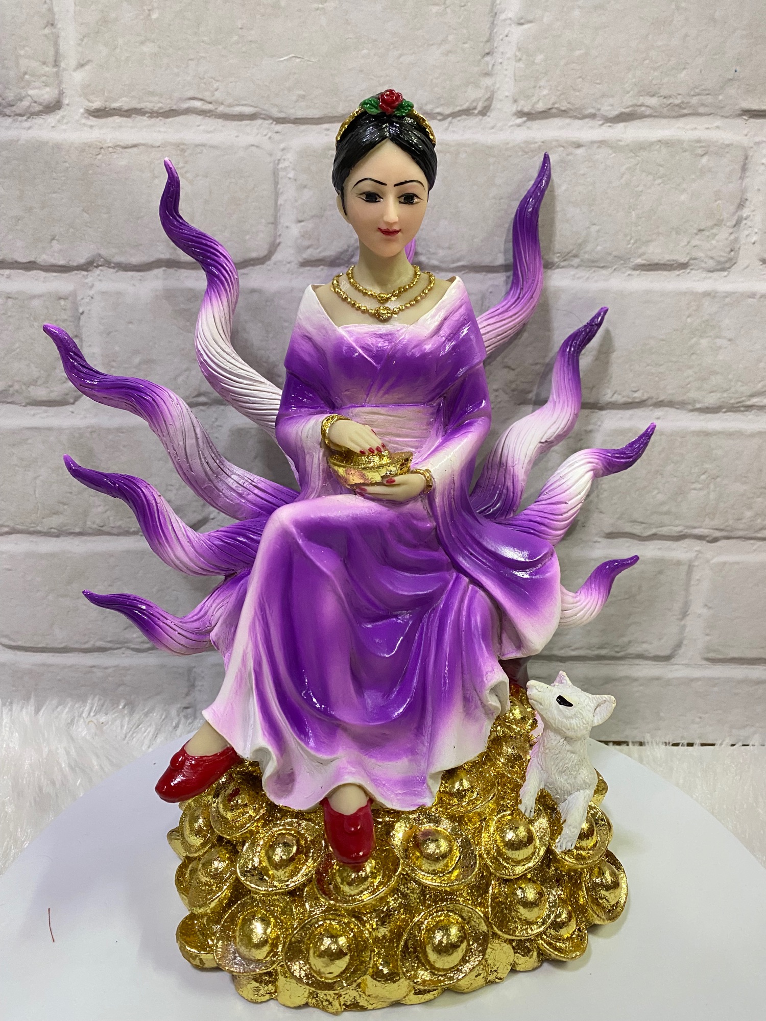 จิ้งจอก9หาง ดึงดูดเพศชาย เรียกเสน่ สูง12นิ้ว งานพรีเมี่ยมเล่นสี