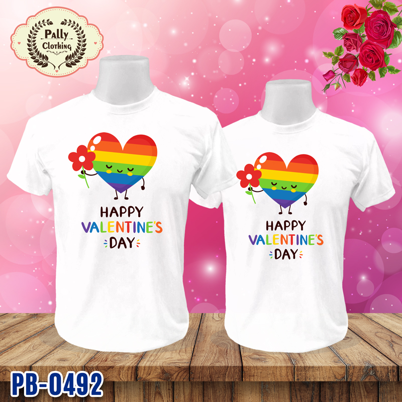 เสื้อวันวาเลนไทน์ PB-0492 ลาย HAPPY VALENTINE'S DAY
