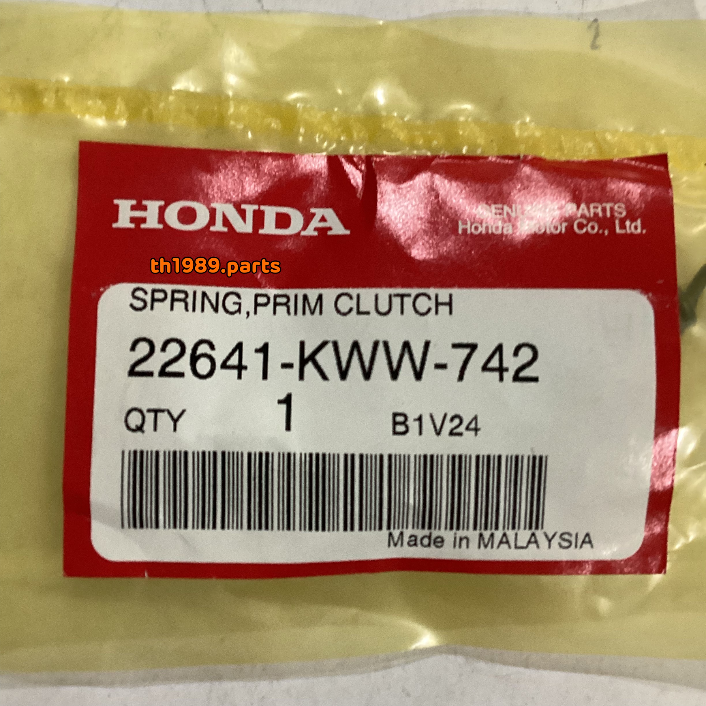 1ชิ้น 22641-KWW-742 สปริงคลัทช์แรงเหวี่ยง (สตาร์ทมือEXEDY) DREAM110i 2011, WAVE110i 2012-2020 , SUPER CUB 2013-2017 อะไหล่แท้ HONDA