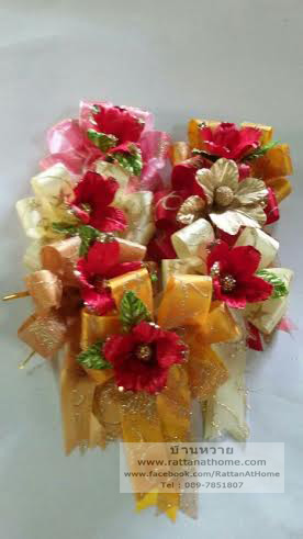 "งานตัวอย่าง" รับทำโบว์ติดกระเช้า โบว์ติดของชำร่วย โบว์ของขวัญ โบว์รางวัล โบว์ประกวด โบว์ติดรางวัล