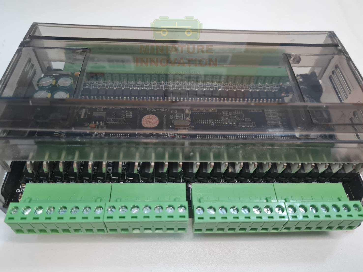 PLC LX3U บอร์ดควบคุมอุตสาหกรรม FX3U-48MT ชนิดอะนาล็อค 6AD+2DA 24 โวลต์ เอาต์พุตทรานซิสเตอร์ RS485