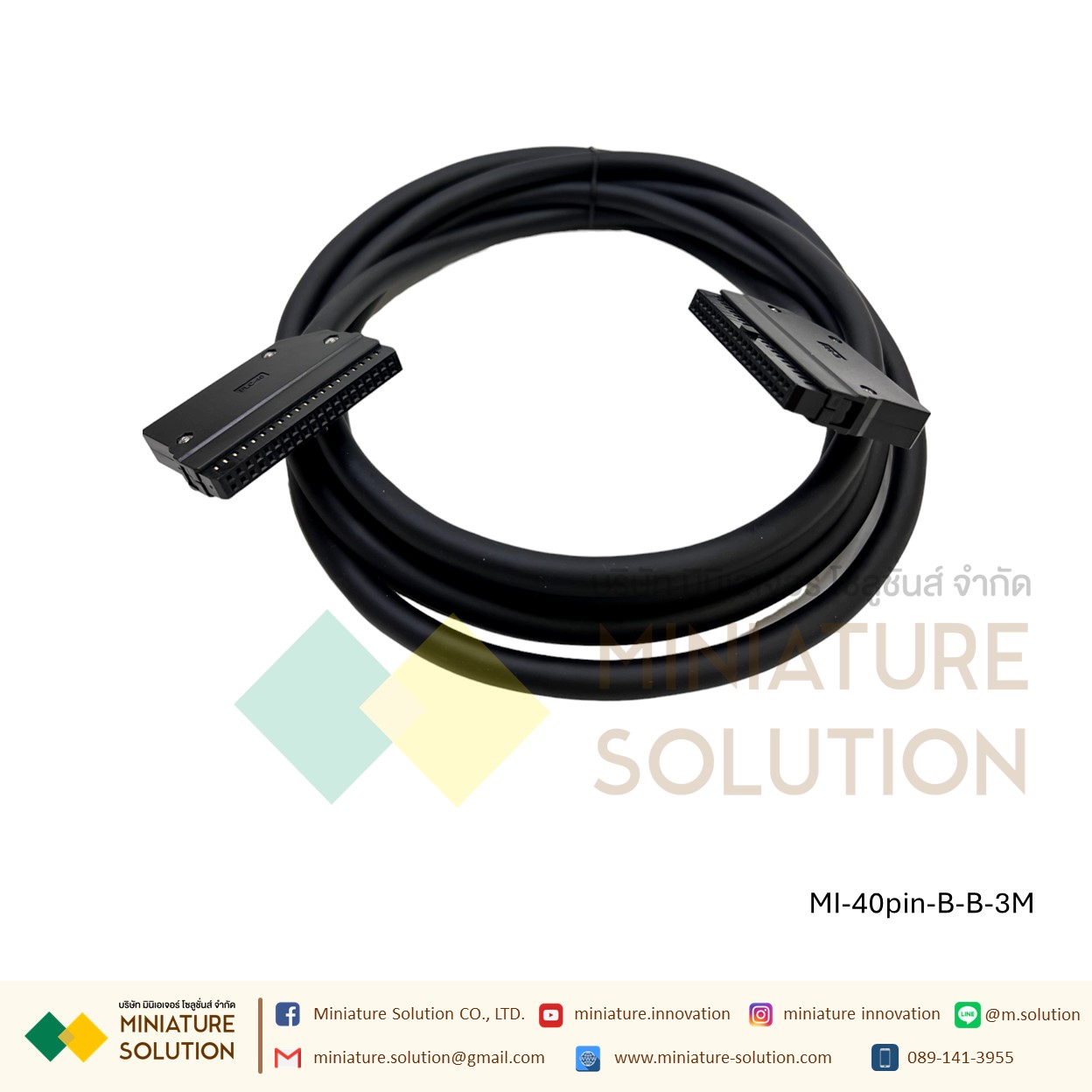 Mitsubishi Q/L/R 40-pin I/O signal PLC terminal block module สาย CONNECTOR ของ PLC การ์ด 32 I/O ได้หลายยี่ห้อ MITSUBISHI, OMRON, PANSONIC, DELTA, KEYENCE 40 PIN (สาย Screw to buckle/Buckle to buckle 3 meters) TZQBX