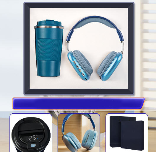 ชุดของขวัญปีใหม่,แก้วน้ำ+หูฟังไร้สาย,สกรีนโลโก้