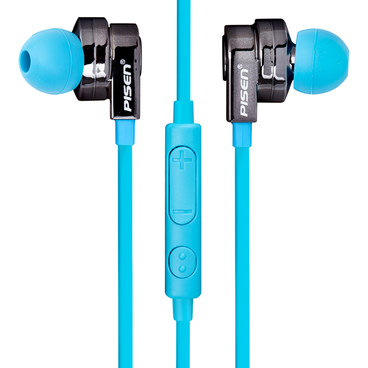 PISEN หูฟังไฮไฟ 2 in 1 ทั้งโทรศัพท์และฟังเพลง G106 ขนาด 3.5 มม. สายแบนนุ่มยาว 80 ซม. ไม่พันกัน ปุ่มปรับระดับเสียง ระบบ Dynamic drive เนื้อเสียงต้นฉบับที่สมดุล ออกแบบตามหลักสรีรศาสตร์สวมใส่แนบสนิทกับหูสวมใส่สบาย สำหรับ ซัมซุง – สีฟ้า