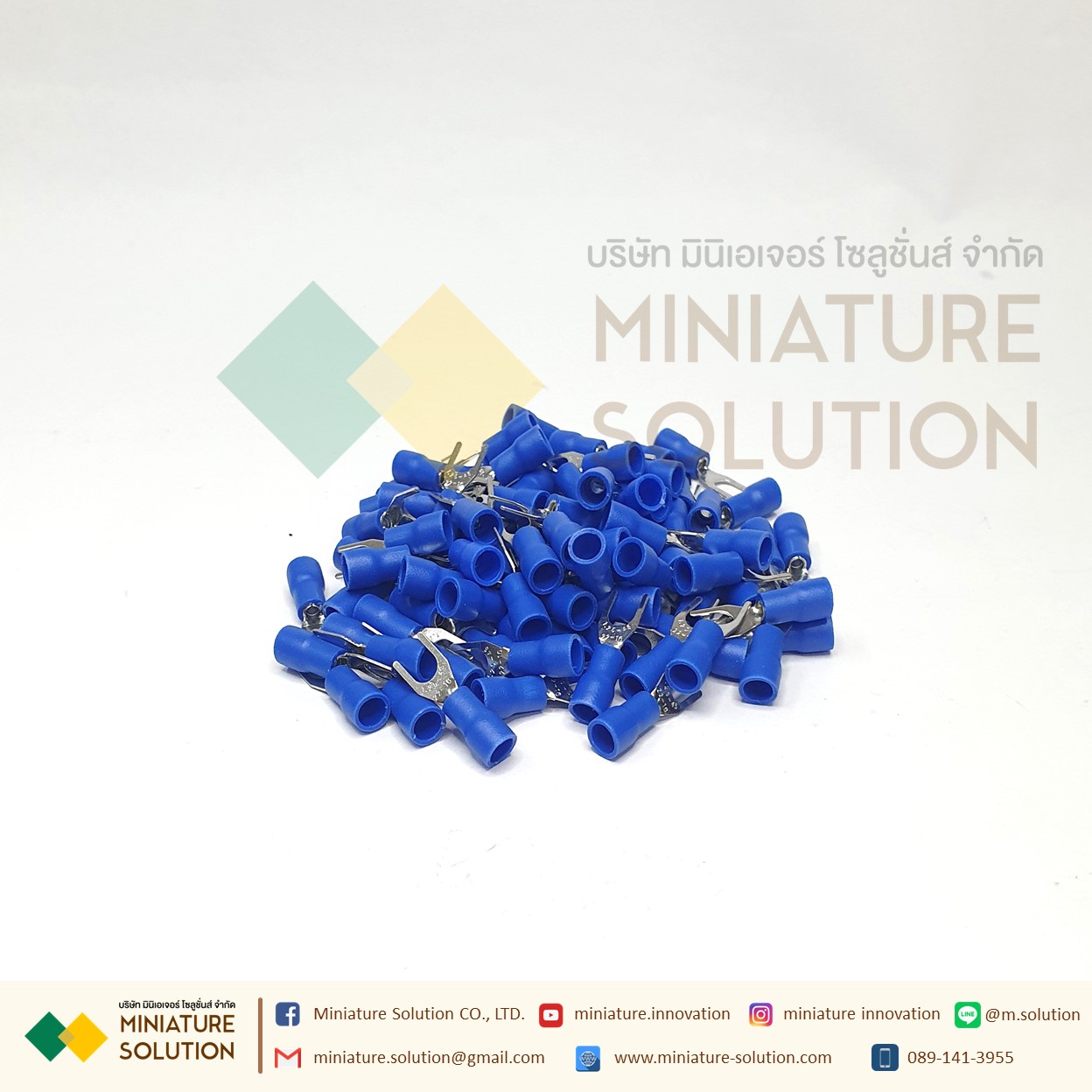 หางปลา SV1.25-4S หางปลาเสียบแบบเขี้ยว ถุง 100 ตัว สีน้ำเงิน [100pcs]