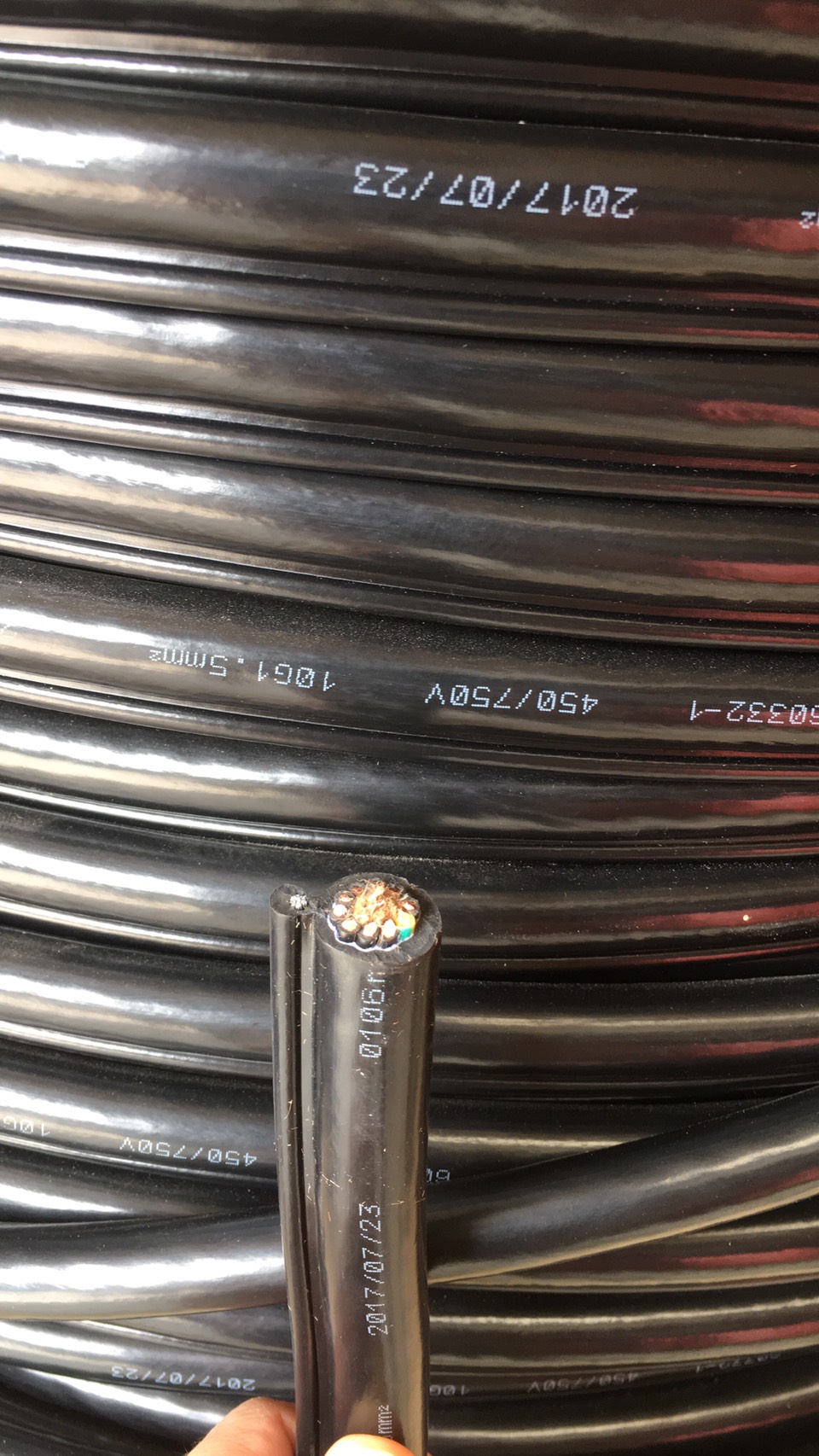 Crane Wire 10 core 1.5 sqmm. /สายไฟรอกเครนไฟฟ้า/สายสวิทช์รอกเครนไฟฟ้า/สายไฟ 10 ไส พร้อมมีสลิง 1 ข้าง ( ขายเป็นเมตร )
