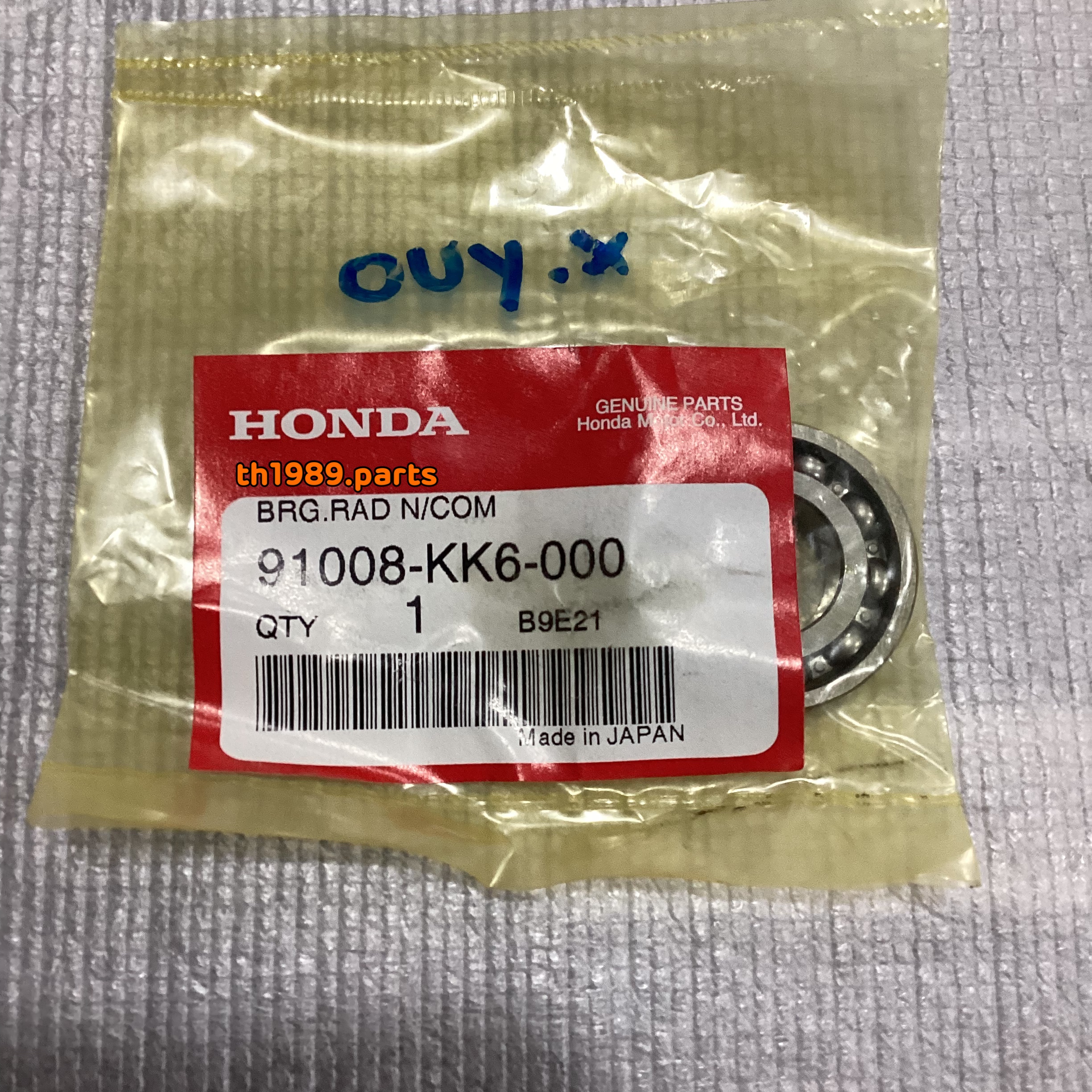 91008-KK6-000 ลูกปืนตลับ,16003 WAVE125i 2005-2020 CT125 PHANTOM อะไหล่แท้ HONDA