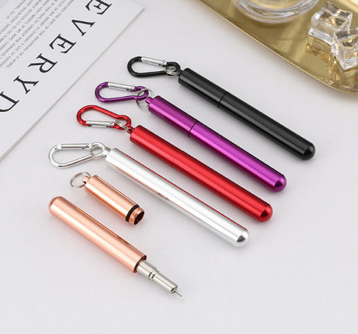 หลอดสแตนเลส+แปรง,หลอดสแตนเลสพกพา,หลอดสแตนเลสพวงกุญแจ