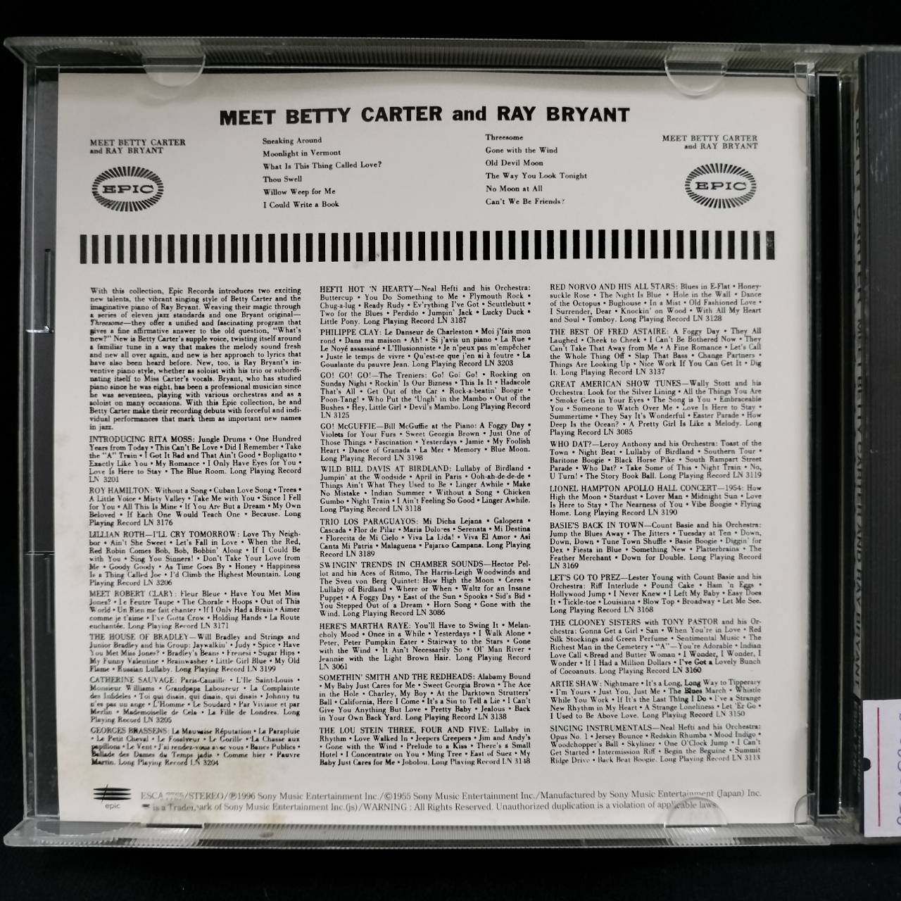 Betty Carter And Ray Bryant – Meet Betty Carter And Ray Bryant / JAPAN / ปกในมีจุดเหลือง / แผ่นดี