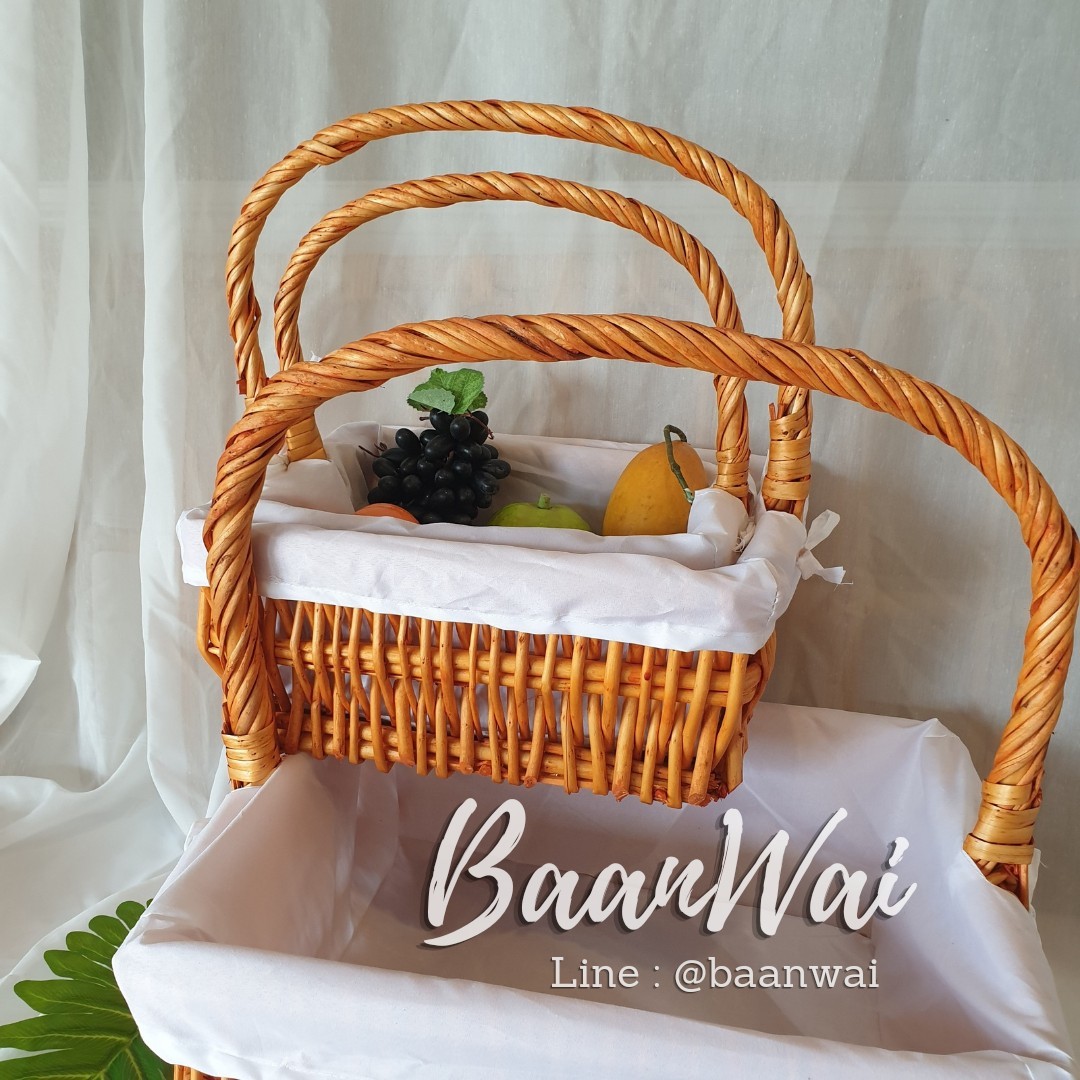 กระเช้าพรีเมี่ยม Code-005 VIP ทรงเหลี่ยม+บุผ้า