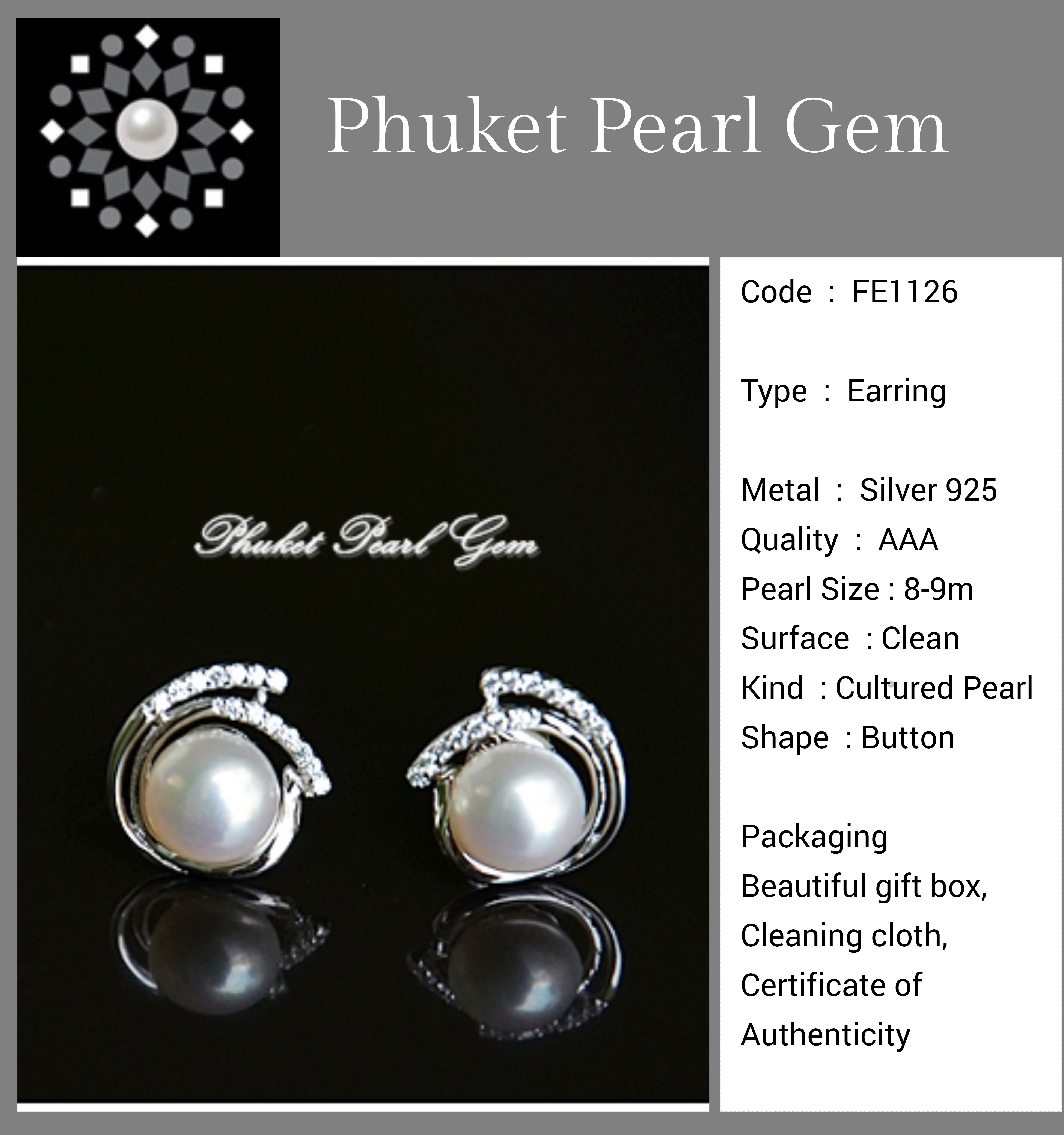 Phuket Pearl Gem - Genuine Pearl Earring