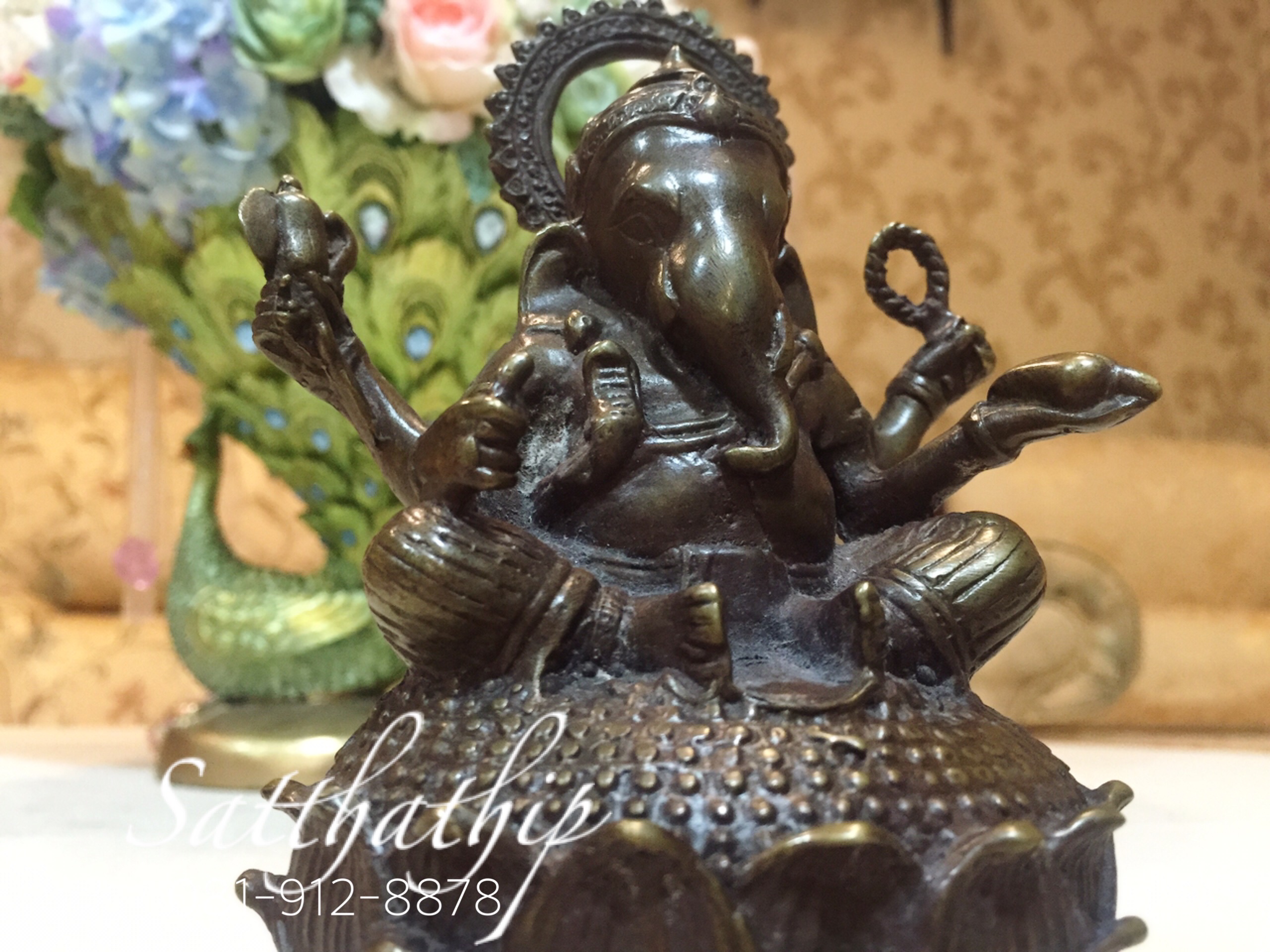 พระพิฆเนศปาง พระรีนาโมจัน คณปติ (ทองเหลืองรมดำ) - Ganesha: Lord of Success