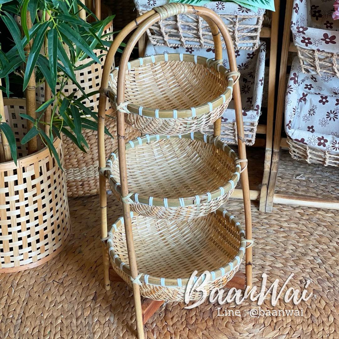 ชั้นวางไม้ไผ่ ก้นกระชอน