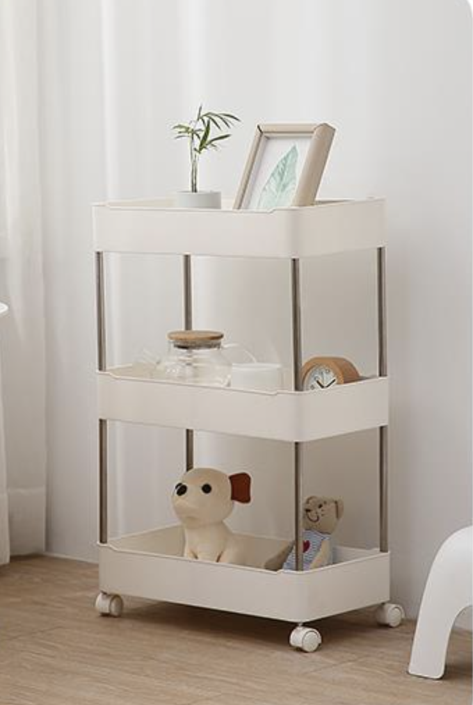 ชั้นวางของคุณแม่ ชั้นเก็บของล้อเลื่อน ชั้นเก็บของเข็นได้ ชั้นเก็บของอเนกประสงค์ ชั้นเก็บของ 3 ชั้น