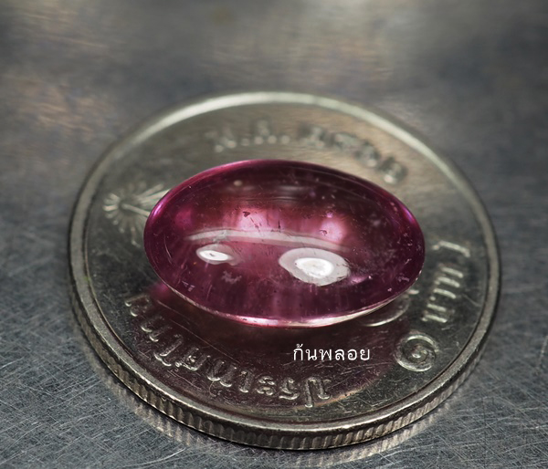 พลอยทับทิม (Ruby) 5.85 กะรัตสีแดงส้ม
