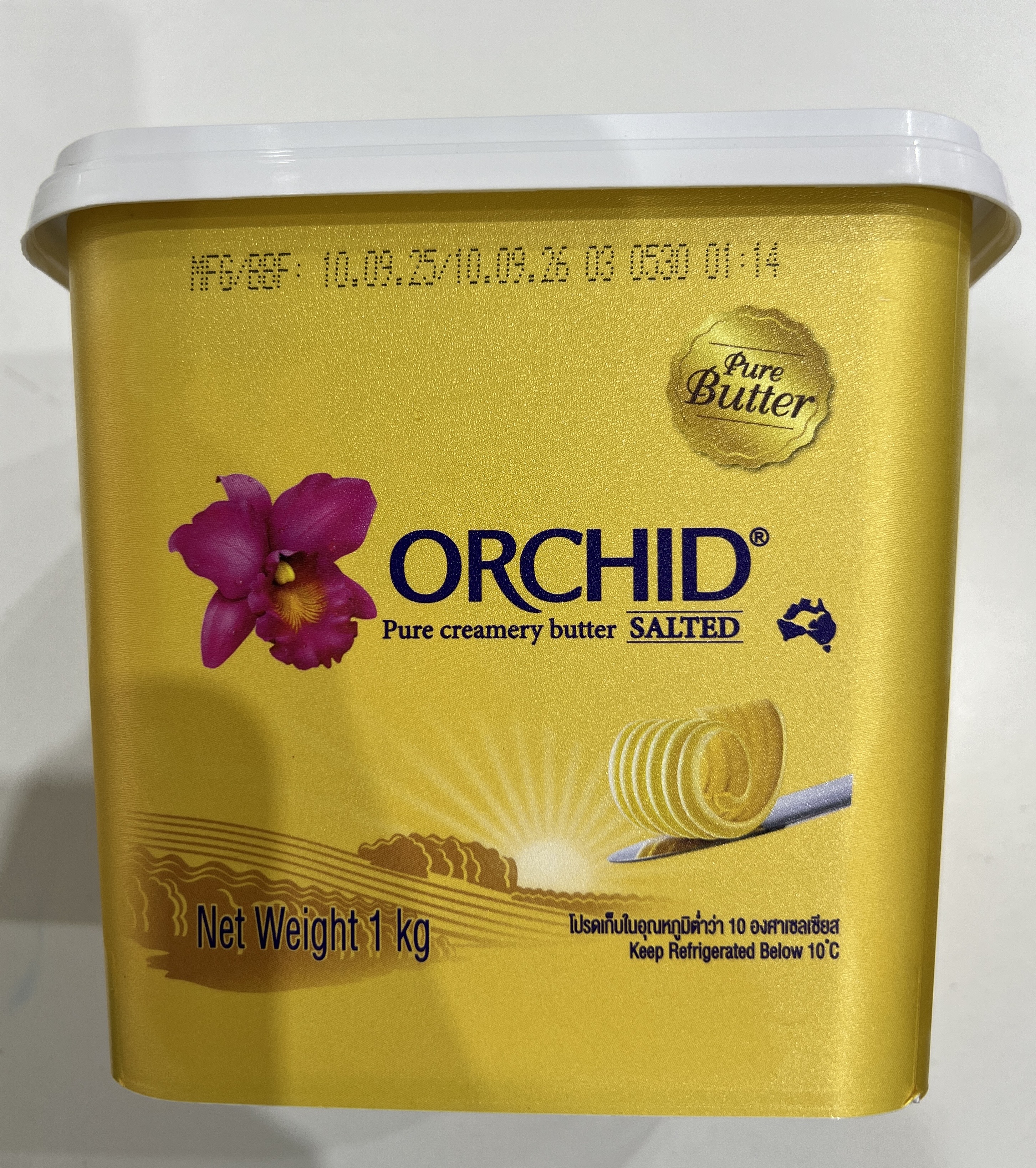 Orchid Pure Butter Salted เนยสดออร์คิดเพียวบัตเตอร์ ชนิดเค็ม 1 Kg. (02-9228)