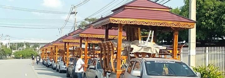 ( รหัส A1 ) ศาลา บาหลี ไม้สัก แบบทาสีด้าน หลังนิว / ขนาด 2.00x2.00x3.00 เมตร