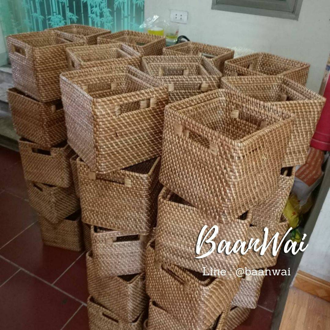 กล่องหวายเวียน อเนกประสงค์ กล่องหวายสาน กล่องใส่ของ