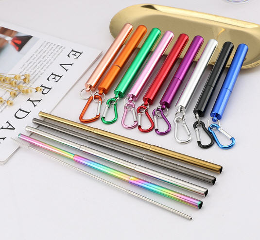 หลอดสแตนเลส+แปรง,หลอดสแตนเลสพกพา,หลอดสแตนเลสพวงกุญแจ