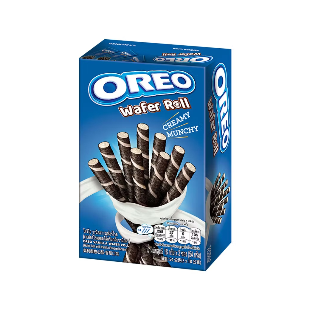 Oreo Vanilla Wafer Roll 54 g. โอรีโอ วานิลา เวเฟอร์โรล 54 กรัม (05-8627)