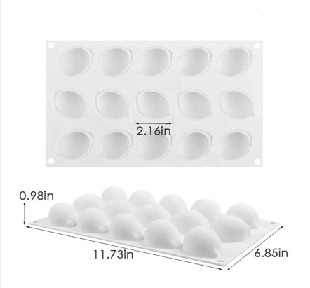 พิมพ์ซิลิโคนรูปมะนาว 15 ช่อง Lemon Shape Silicone Mould (11-7592)
