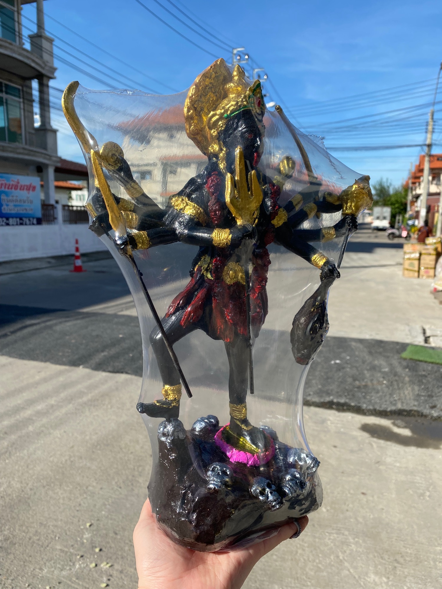 พระเเม่กาลี ปางปราบมาร สูง15นิ้ว กว้าง 9 นิ้ว