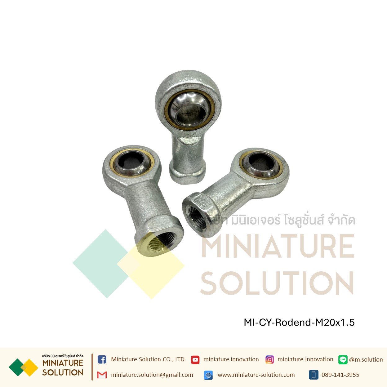 ลูกปืนตาเหลือก Mini Air Cylinder Female Thread Fisheye ก้านเชื่อมต่อแบริ่ง M5x0.8 M6x1 M8x1.25 M10x1.25 M12x1.25 M14x1.5M16x1.5 M18x1.5 M20x1.5 M27x2