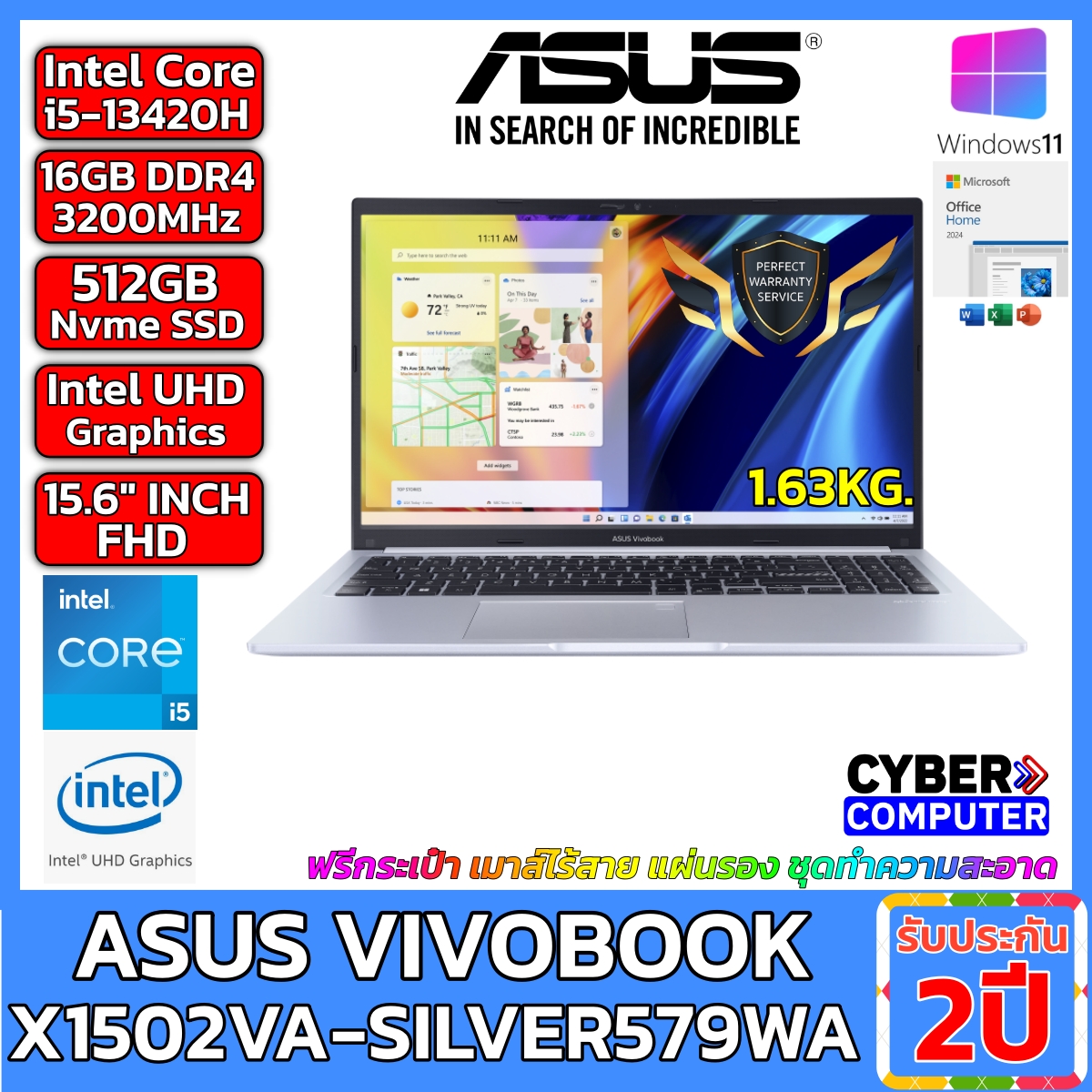 NOTEBOOK ASUS VIVOBOOK X1502VA-SILVER579WA I5-13420H