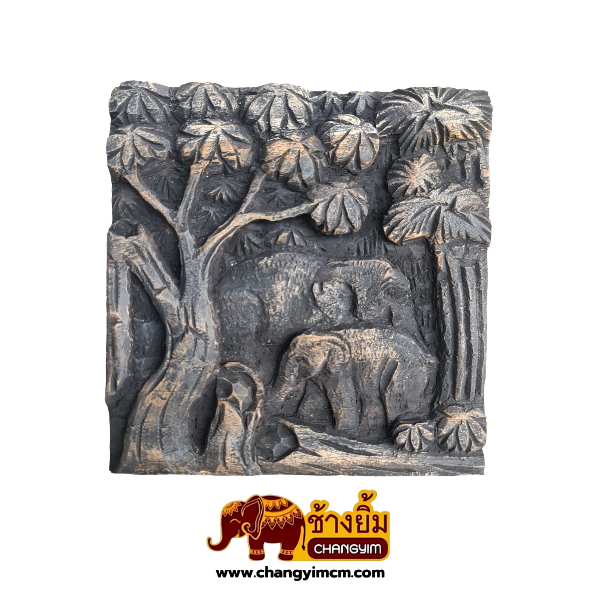 แผนแกะสลักสี่เหลี่ยม 8 นิ้ว เคลือบดำ