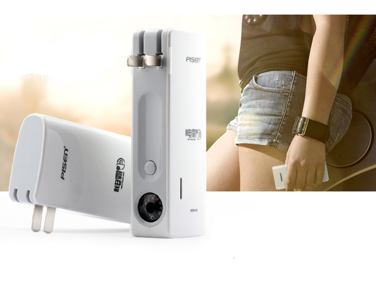 PISEN แบตสำรองแท้ 5,000 mAh พาวเวอร์แบงค์ High Power Box รุ่น TS-D065 ปลั๊กไฟในตัว ไฟ LED ส่องสว่าง USB 5V-2A ติดเครื่องวัดอุณหภูมิ เก็บประจุเต็มที่ได้ยาวนาน สำหรับพกพานอกสถานที่ ฟรี!! สาย Micro USB - สีขาว