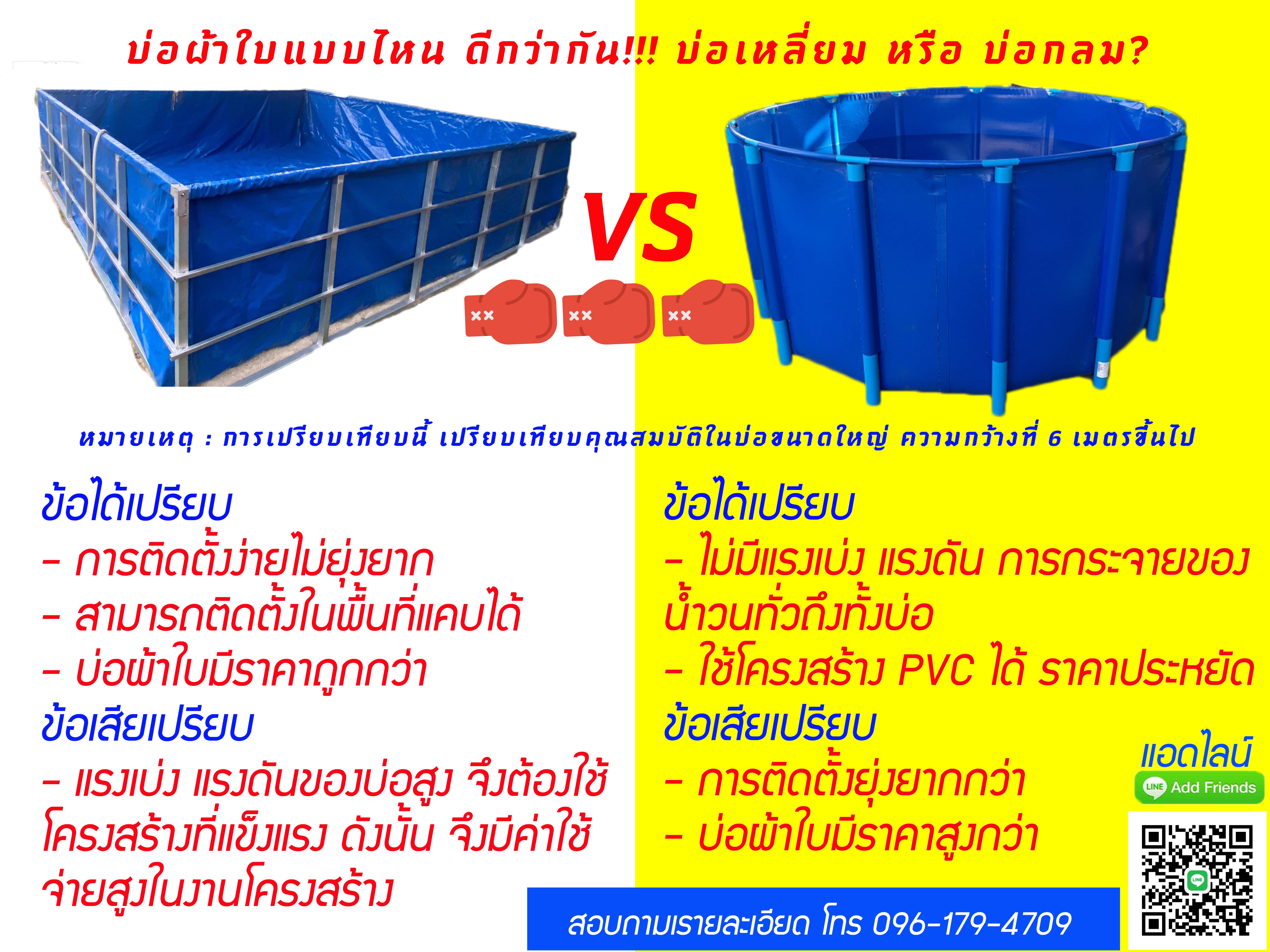 บ่อผ้าใบแท้ บ่อผ้าใบสำเร็จรูป บ่อผ้าใบเลี้ยงปลา ตัดผ้าใบตามขนาด