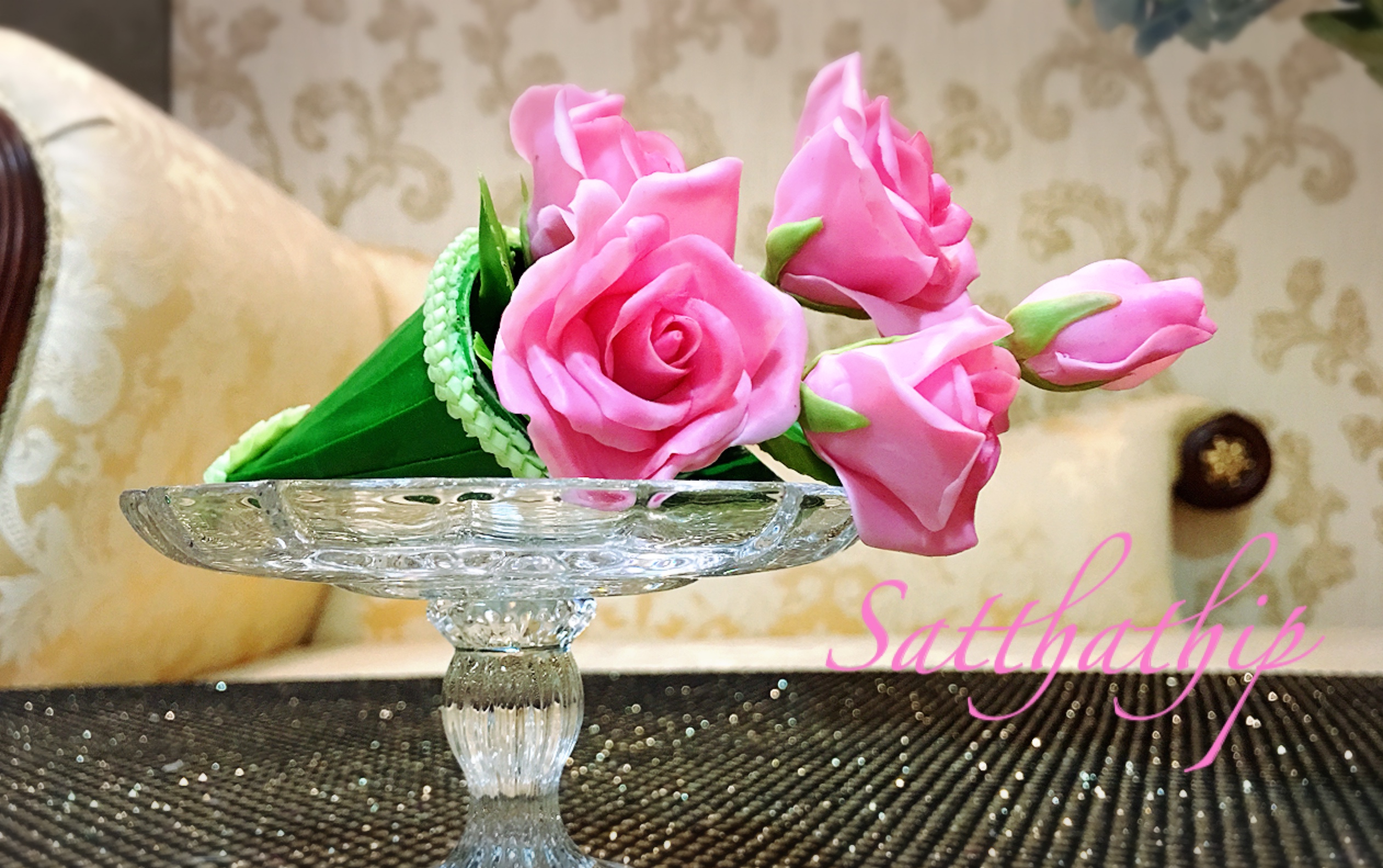 กรวยดอกกุหลาบ ประดิษฐ์จากดิน - ดอกกุหลาบ - Rose flower