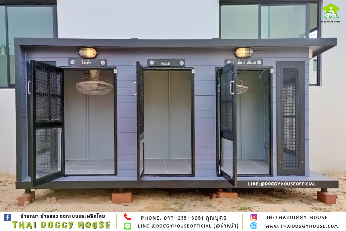 บ้านหมา หลังใหญ่ แบ่ง 𝟑 ห้อง แบบบ้าน 𝐁𝐎𝐗 𝐒𝐓𝐘𝐋𝐄
