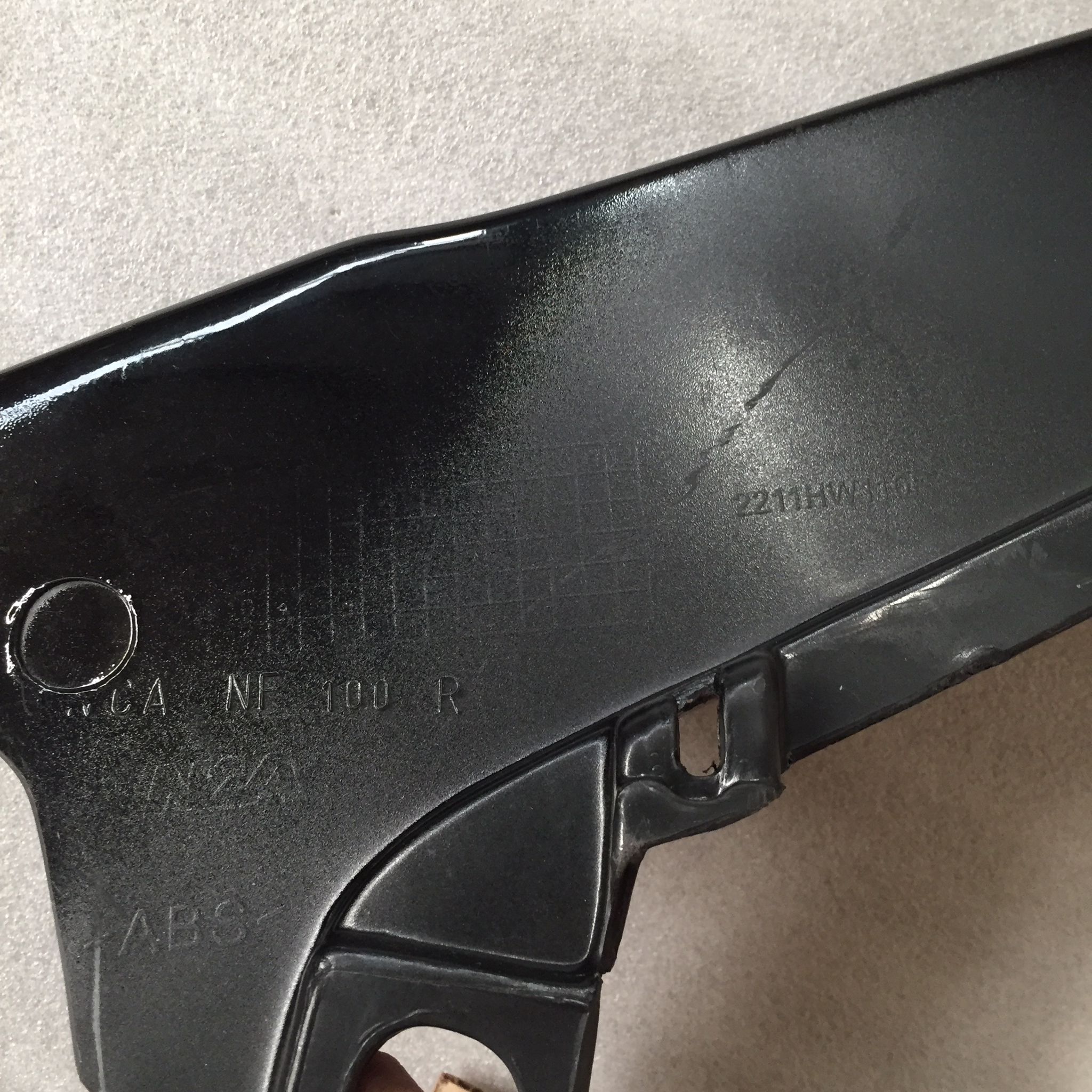 บังลมข้างขวา (R) สี ดำบรอนช์ A35 สำหรับรุ่น WAVE100 อะไหล่เทียบ NCA (นำเจริญ) 2211HW100RA35 รหัสเทียบ : 64430-KEV-900ZT