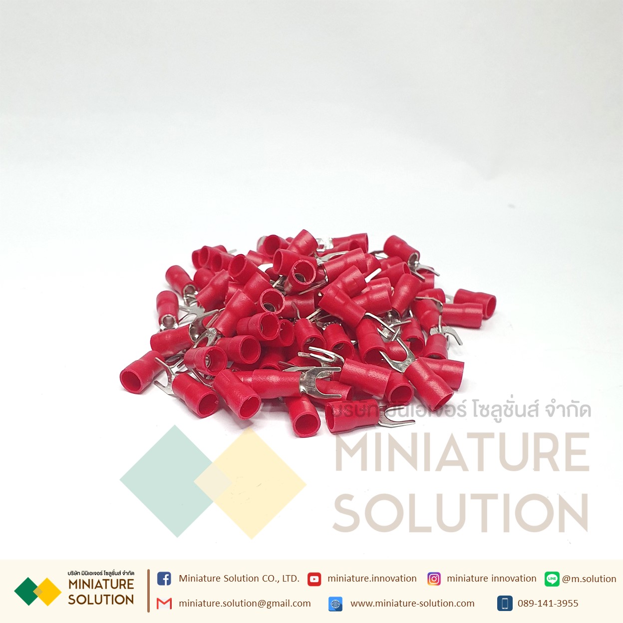 หางปลา SV5.5-6 หางปลาเสียบแบบเขี้ยว ถุง 100 ตัว สีแดง [100pcs]